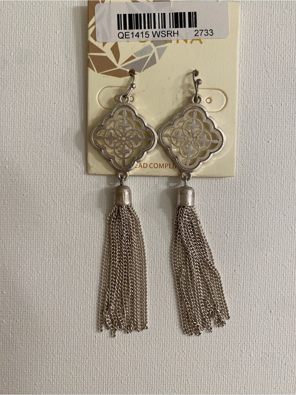 Pomina Silver Tassel Drop Earrings - Women Jewelry NWT